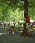 805808 Afbeelding van de bloemenmarkt op het Janskerkhof te Utrecht.